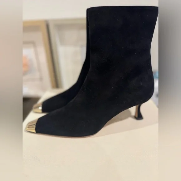 ALEXANDRE BIRMAN Olivia 60 embellished suede ankle boots. SZ 38.5. NIB - Picture 5 of 10